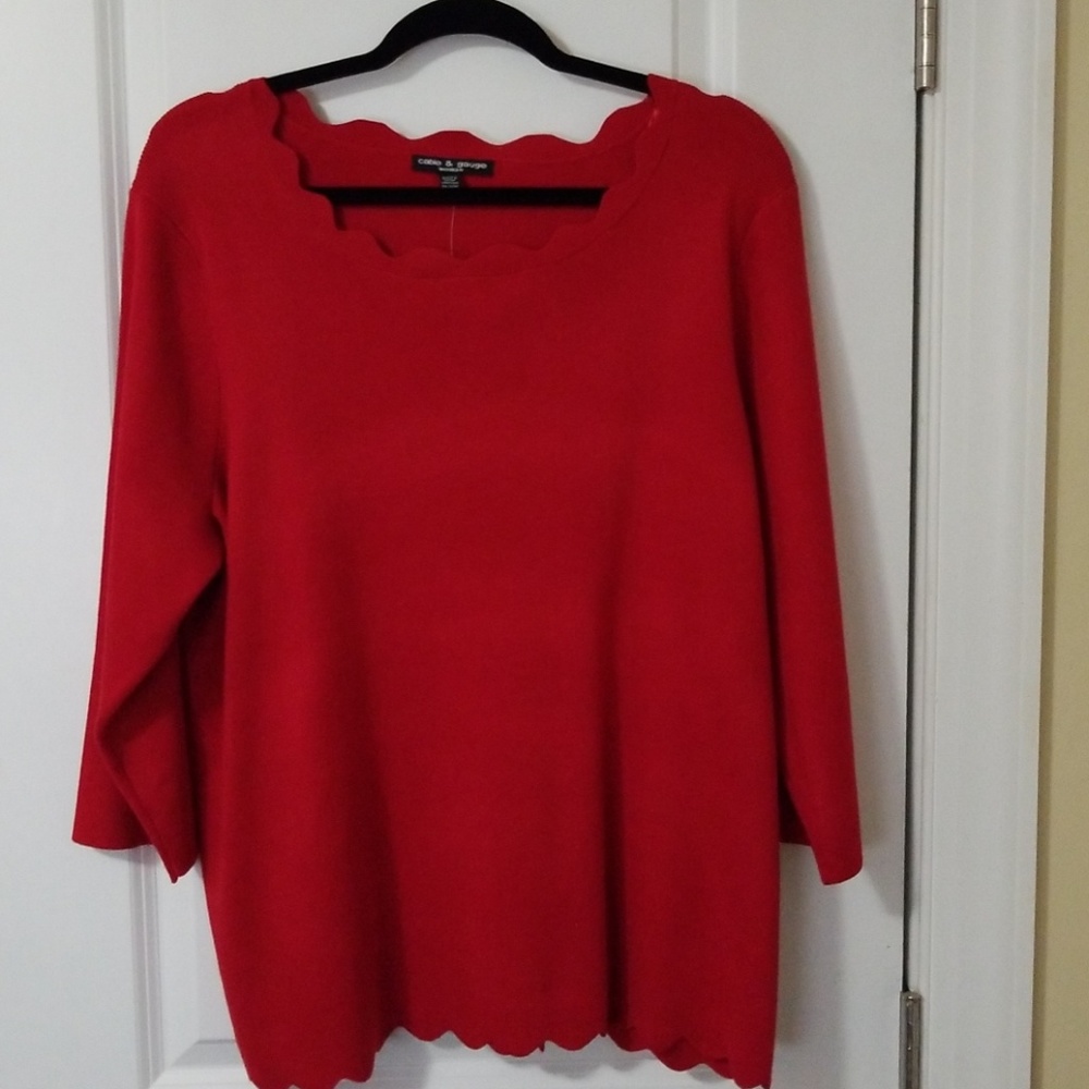 Cable and gauge sweater
